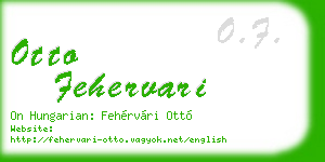 otto fehervari business card